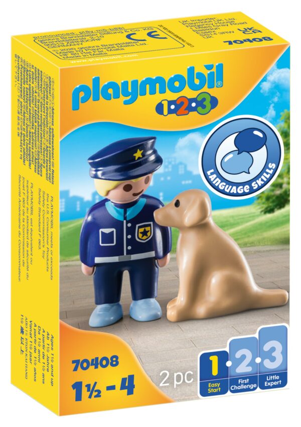 70408 Playmobil 1 2 3 Policier avec chien